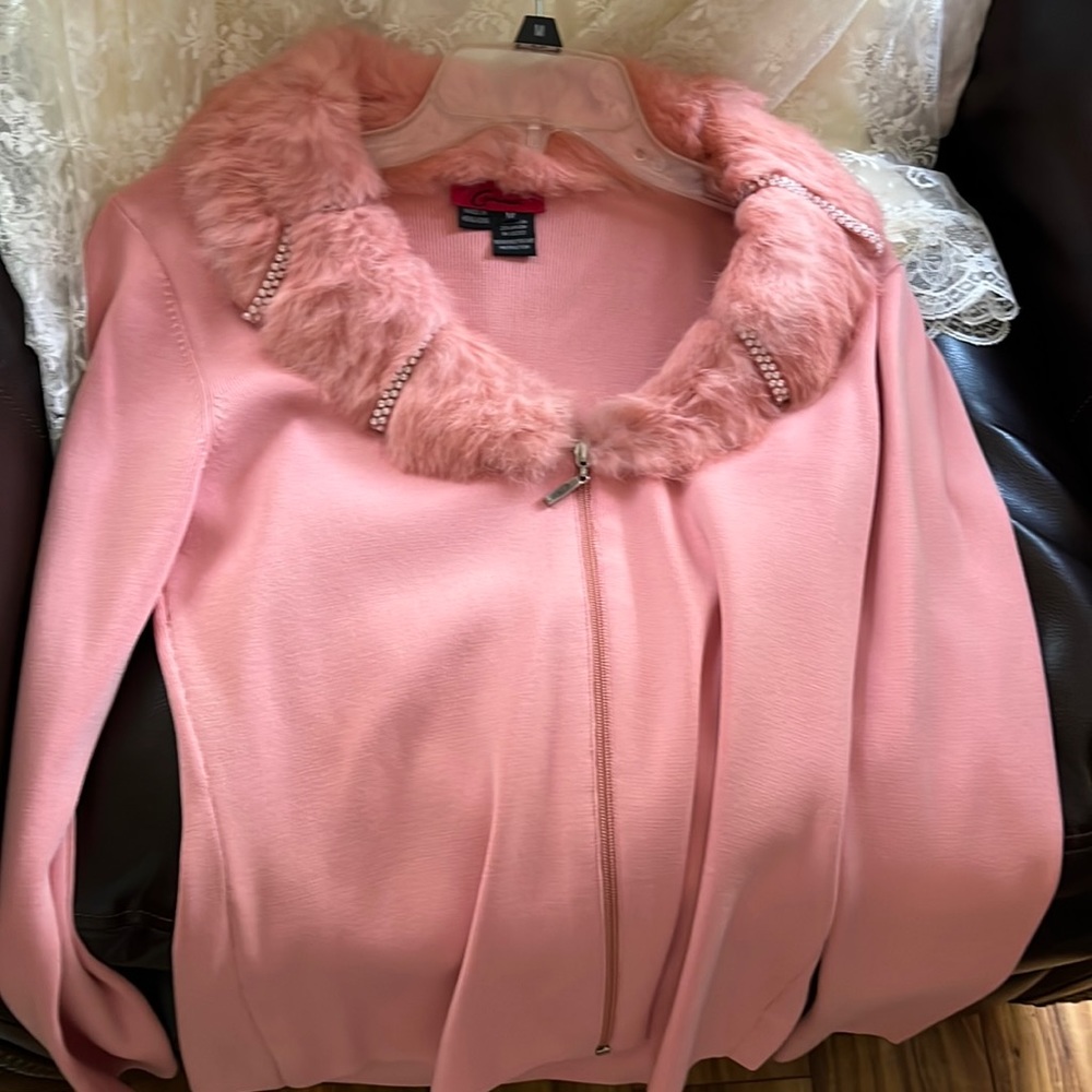 Vintage fur collar sweater
